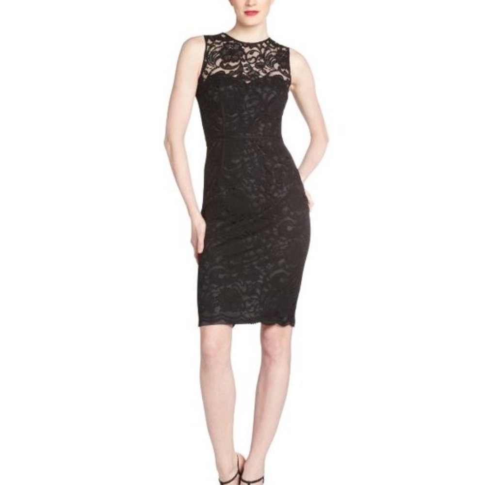 NWT Jill Stuart Black Lace Sleeveless Dress Sz 2